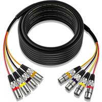 XLR Snake Cables (4 Colored) 4-Channel Microphone Patch Cable XLR Male To Female Snake Cable for Live Recording Studios