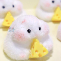 Handmade Cute Plush Furry Hamster Squeeze Toy Taba Squishy Table Anti-Stresses Fidget Toys Stress Relief Decompression Toy