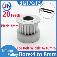 3GT Timing Pulley 20T Bore 4/5/6/6.35/8mm Belt Width 6/10mm Synchronous Wheel Belt Pulley GT3 20 Teeth Timing Pulley K-Type 3MGT