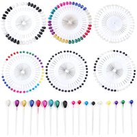 480Pcs Colorful Round Pearl Head Needles Stitch Straight Push Sewing Pins For Dressmaking Positioning Thumbtack DIY Sewing Tools