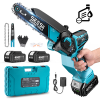 SEESII 6&8'' Kabellose Elektrische Kettensäge 1000W Bürstenlose Handgehaltene Elektrische Säge Holzbearbeitungs- und Gartenpflegewerkzeuge für Makita 18V Akku