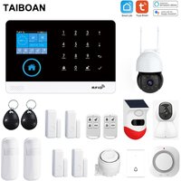 TAIBOAN Wireless WIFI GSM Home Security Alarm System for 433MHz Tuya Smart Life House App Control Burglar Alarm Host Kits 2G