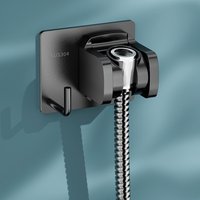 Shower Head Holder Stainless Steel No-Drill Bathroom Showerhead Bracket Holder Waterproof Adjustable Angle Wall Mounted Bracket