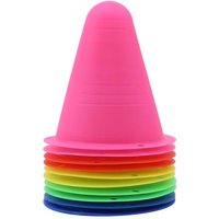 Random 10Pcs Sports Training Marker Cones, Portable Football Roller Skating Obstacle Markers Durable Agility Training Props