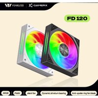 XGAMERX FD 120 BK Silent Fan ARGB PWM Dynamic Oil Return Bearing PC Fan 120mm Anti-Spoiler Ring Fan Blade 71.36CFM 800-2200RPM