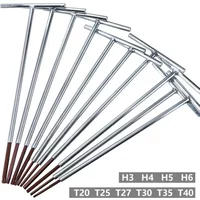 1pc 300mm/320mm Extended Hexagonal Wrench Torx Screwdriver Wrench Spanner T Type Socket Wrench T20-T40 H3-H6 Hand Repair Tool