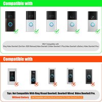 20W Solar Panel Waterproof Solar Charger 360° Adjustable Wall Mount 9.8Ft Cable for Ring Video Doorbell 4/3/3 Plus/2