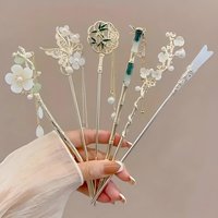Elegancka spinka do włosów w stylu chińskim Frędzel do włosów Tradycyjny kwiatowy wzór Akcesoria do fryzury Biżuteria damska Spinka do włosów Igła do