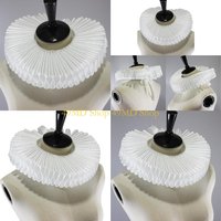 49MD Vintage Clown Neck Ruff Silky Fake Collars Detachable Collars Victorian Rennaisance Costume Novelty Necklace Shawl
