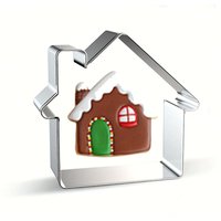 3Pcs Stainless Steel Christmas House Cookie Cutter Set Gingerbread Fondant DIY Baking Mold for Women Holiday Party Gift