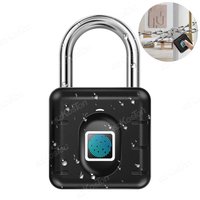 Fingerprint Padlock IP67 Waterproof Lock Smart Padlock Keyless Biometric Lock Suitable for Luggage Suitcase Gym Locker Lock