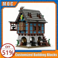 NEW 658 Parts Medieval Alley's Blacksmith Shop Building Blocks Model Assembly Educational Toy Creative Collection Birthday Gifts
