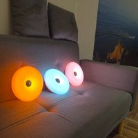 Donut-Shaped Led Table Lamp and Wall Light, Portable Ambiance Light, USB Charging - Built-In 1800Mah Lithium Battery, Adjustable in 3 Color Temperatures - Stepless Dimming/Multiple Colors Available