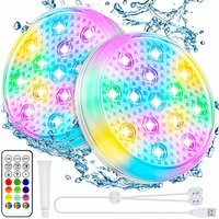 Lumières submersibles sous-marines rechargeables pour piscine, avec télécommande, étanche IP68, lumières flottantes Led à couleur changeante pour bain à remous