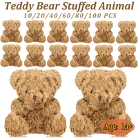 10-100Pcs Plush Mini Teddy Bear 4Inch Stuffed Animals Tiny Bears Mini Bear Soft Bear Doll for Party Favor DIY