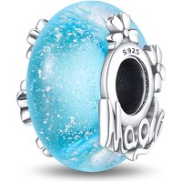 925 Sterling Silver Charms Bead Magic Luminous Glass Dangle Fit Original Bracelet DIY Women Jewelry Gift