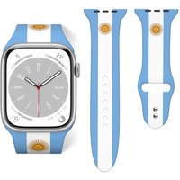 Unisex Argentina Flag 3D Printing Sport Strap for Apple Watch Band Ultra 2 Silicone WatchBand for Iwatch Series 9 8 7 6 SE 5 4