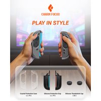 Soft TPU protective case for Nintendo Switch 2 Joycon controller, transparent PC surface, ergonomic, grippable, anti slip crysta