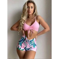 EuropeanStyle Bikini Stylish Split TwoPiece Bikini Flattering Curve Friendly Bikini Abdomen Control Sculpting Swimsuit