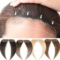 SEGO Natural Human Hair Full Lace Hand-Tied Front Hairline Topper For Women Hair Patches Add Hair Volume 10" Straight Hairpieces
