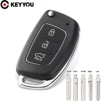 KEYYOU Flip Remote Key Shell Case For Hyundai Solaris ix35 ix45 ELANTRA Santa Fe HB20 Verna HY15/HY20/TOY40 Blade 3 Buttons Key