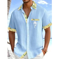 Men's Beach Style Hawaiian Shirt Summer Casual Man Short Sleeve Fashion Print Lightweight Breathable Holiday Party Shirt Tops