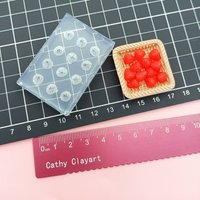 Mini 3D strawberry Silicone Mold Polymer Clay Epoxry Gule Fruit Fasting DIY molds