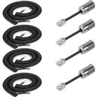 RJ9 4P4C Telephone Cord Detangler, 8Ft Telephone Handset Cord and 360 Degree Rotating Landline Cable Detangler