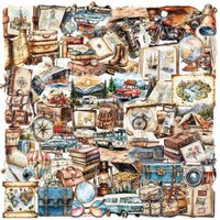 50Pcs Transparent Vintage Travel Stickers - Waterproof PET Decor for Journals, Guitars & Notebooks RecordingYourLife Store