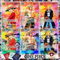 One Piece OPCG Card HoloFoil Curated Deck Set Luffy Ace Sabo holographic Rare Art Textures Anime Collectibles Replica Cards
