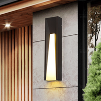 Black Outdoor Wall Lamp LED Lighting Exterior Light Fixtures Waterproof Porch Lights Wall Mounted Garden Lamp Patio Entryway