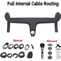 AliExpress NONE New Road Bike Carbon Handlebar Cockpit Integrated Internal Cable System with -10° Stem And 28.6mm Clip Diameter Spacers Mount