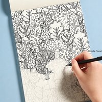 A Relaxing and Healing Graffiti Art Book for Adults, A Densely Packed Castle Building Line Drawing Coloring Book, 24 Patterns
