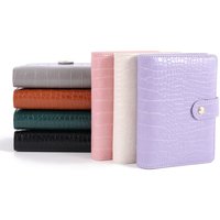 A7 Crocodile Color 6 Ring Binder PU Clip-on Notebook Leather Loose Leaf Notebook Cover Notebooks Journal Stationery