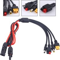 4 in 1 Solar Panel Connector Adapters for XT60 DC5521 and DC7909 Inputs Efficient Charging Cable for Solar Power Stations