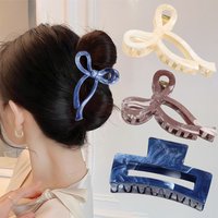Ponytail Acrylic Hair Claw Grab Bow Large Hair Clip Geometric Hollow Square Hairpins Barrettes for Women Girls Hair Accessories