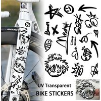 AliExpress NONE UV Transparent Graffiti DIY Bike Stickers Bicycle Frame Top Tube Cycling Road MTB Bikes Body Helmet Front Fork Decal Accessories
