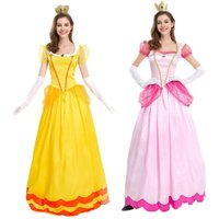 Super Bro Peach Princess Cosplay Costume Dress Outfits Pink Uniform Halloween Birthday Party Carnival Suit for Women Girls