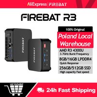 FIREBAT 2026 Mini-PC R3 AMD Ryzen 3 4300U LPDDR4 8GB 16GB RAM 256GB 512GB SSD Windows11 Pro Wifi6 BT5.2 Unterstützt 4K 60Hz Desktop-Computer