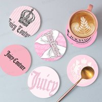 Perfumes J-Juicy C-CoutureS-S Round Coasters Insulated Durable Cups Coffee Coaster Plate Mats Home Decoration Kitchen Utensils