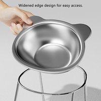 Raised Cat Bowls Elevated 15° Neck Guard Cat Food Bowl Shatter-resistant 304 Stainless Steel Pet Supplies for Puppy and Cat