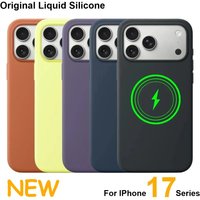 Original Liquid Silicone Phone Case for IPhone 17 Pro Max Air for Magsafe Wireless Charging Shockproof Cover