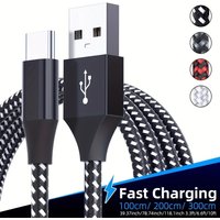 LAIHONEN USB-A to USB-C Cable 18W 3A Fast Charging CarPlay Nylon Braided For iPhone 15/16 Galaxy Pixel AirPods