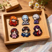 6pcs Cute Anime Boy Girl Manga Q Character Enamel Pins Set Cartoon Badge On Backpack Lapel Pins for Backpack Clothing Decor