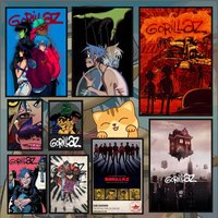 Anime G-Gorillaz Album Poster HD Anime Hot Theme Singer/OST/Movie-Waterproof Self-Stick Home Decor
