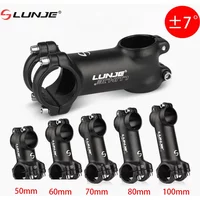 AliExpress LUNJE Bicycle Powers 25.4 31.8 MTB Bicycle Handlebar Stem 7° Ultralight Road Bike Stem 50/60/80/100mm Mountain Bike Riser for Bicycle