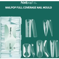 150Pcs Nailpop Dual Forms Square Coffin Shape Quick Building Gel Mold Full Cover Nail Extension Top Mold DIY Nail Art Manicure