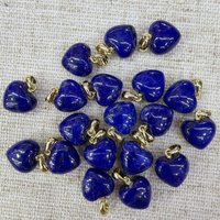 15x10mm 1pc Heart-shaped pendant Natural Lapis Rose Quartz Sun Stone Loose Diy For Bracelet Necklace Jewelry Accessories