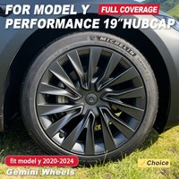 4PCS HubCaps for Tesla Model Y 19 Inch Gemini Wheel Cover Performance Replacement Automobile Full Rim Wheel Cap Accessories 2024