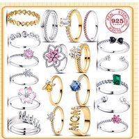 New Exquisite 925 Sterling Silver Four Leaf Clover Flower And Heart-shape Ring For Women's Holiday Fine Jewelry Gifts